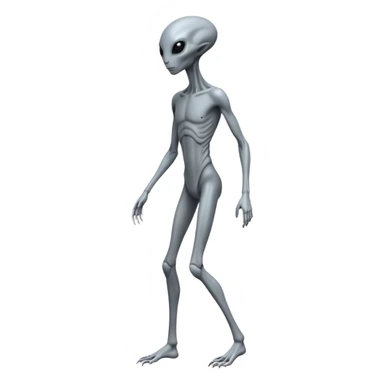 fullbody humanoid gray alien direct sideview sticker