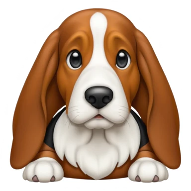 black and white basset hound sticker