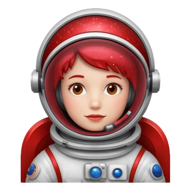 red glitter astronaut sticker