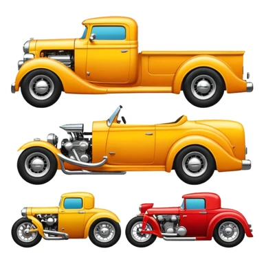 Hot Rod and Custom car & bike emojis sticker