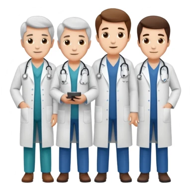 5 doctor staff all men make the differ in age make some space between em sticker