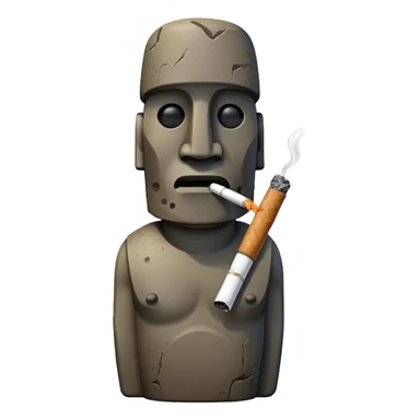 Moai statue smoking sticker