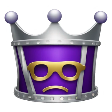"Create a bold 'CinemaKing' emoji featuring a shining gold crown atop a sleek silver film reel. Add a rich royal purple background for a cinematic, majestic vibe that screams movie royalty!" sticker