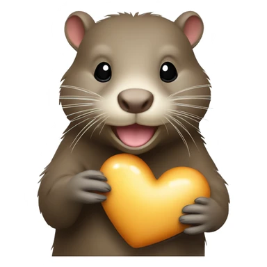 Cute Nutria animal haciendo un corazon patas sticker