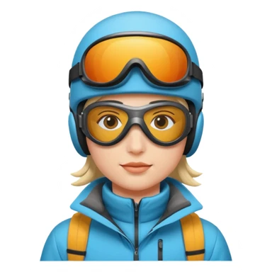 Skier with goggles sticker