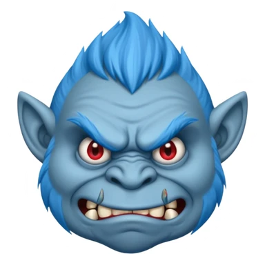 Troll blue  face sticker
