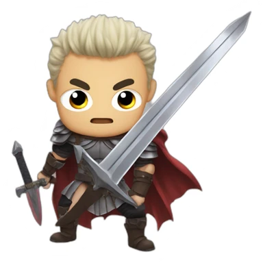 angry berserk guts carrying a huge sword on his shoulder sticker