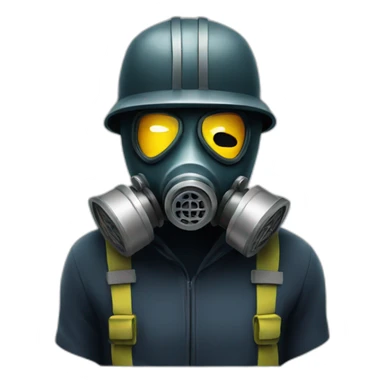angry man in gasmask sticker