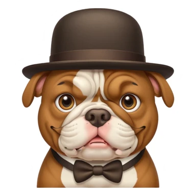 bulldog with a monocle and bowler hat sticker