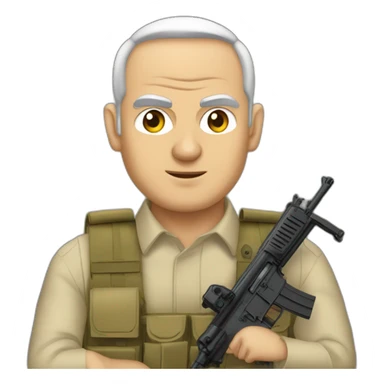 benyamin netanyahou qui tient une arme sticker