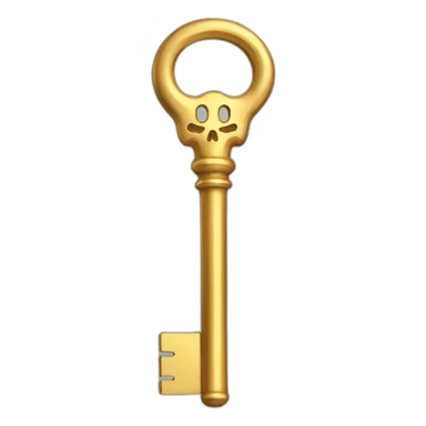 upright golden crossed 2 skeleton keys sticker