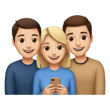 Three friends talking each other sticker