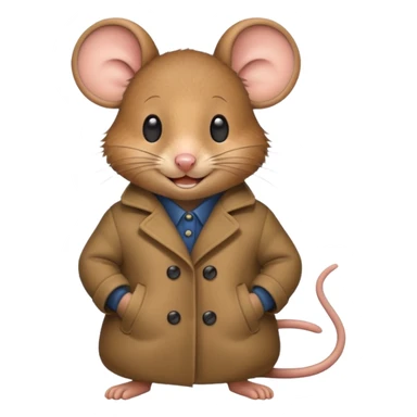 mouse wearing coat sticker