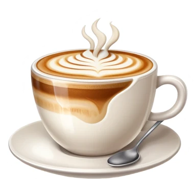 cappuccino in a cup with foam art sticker