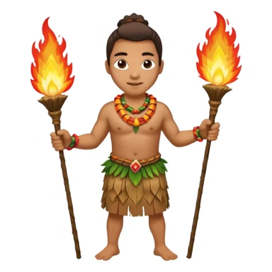 hawaiian fire dancer sticker