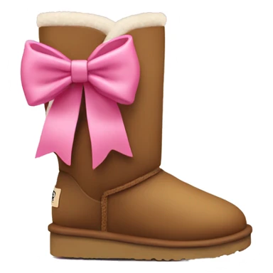A pretty Ugg boot with a pink bow on the back sticker