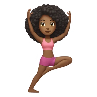 Light skin black woman practicing yoga sticker
