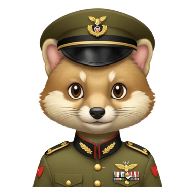Marten in military uniform sticker