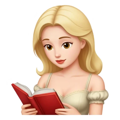 woman reading a romance book sticker