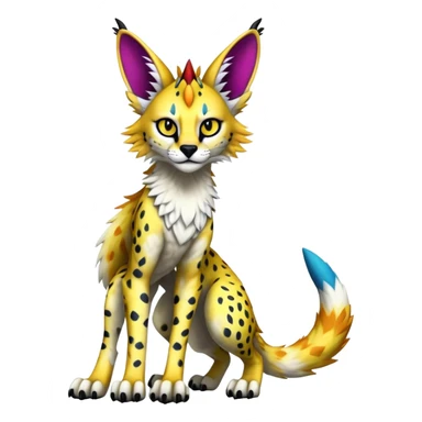 Epic Edgy Colorful Sergal-Serval-Vernid full body sticker