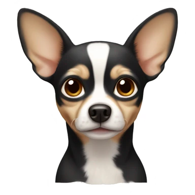 Chihuahua with beige ears and white face sticker