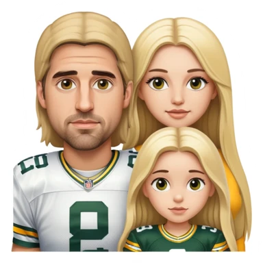 Aaron Rodgers with girl with long blonde hair  sticker