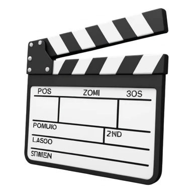 ultra simplified clapperboard, pure geometric abstraction, black and white, absolute minimum details sticker
