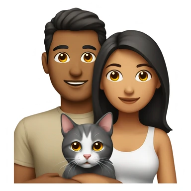 Hispanic Couple with cat sticker