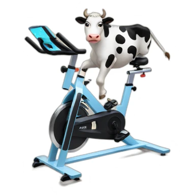Cow on a spin bike sticker