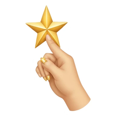 hand pointing one index finger with a star at the tip of the finger sticker