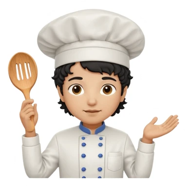 Una chef pelinegra con rulos sticker