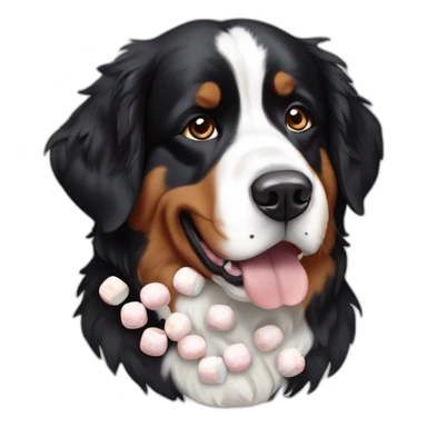 bernese mountain dog with marshmallows sticker
