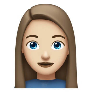 teenage girl long brown hair blue eyes with bald black man with brown eyes and a goatee sticker