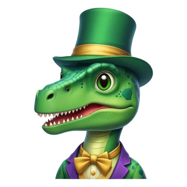 dinausaure avec un chapeaux de magicien  sticker