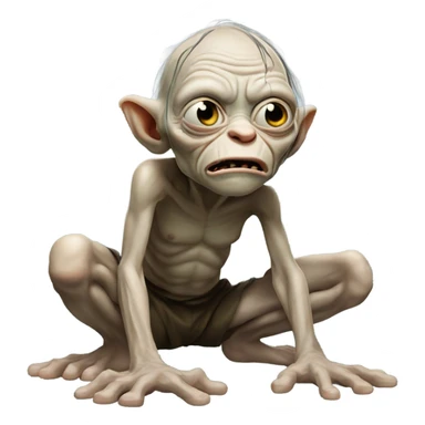 Gollum squatting sticker