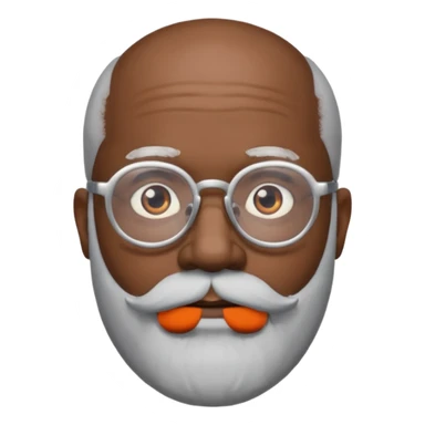 bald headed silver beard black man glasses sticker