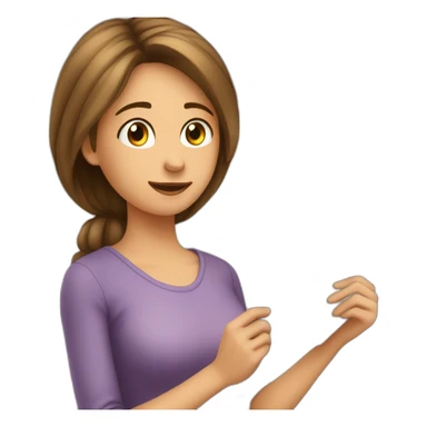 fille qui fait un cœur avec la lettre S sticker