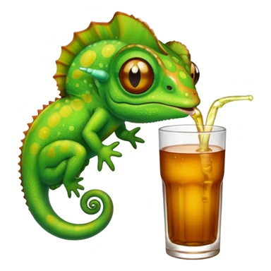 Un caméléon qui boit du tir au KambuaCha sticker