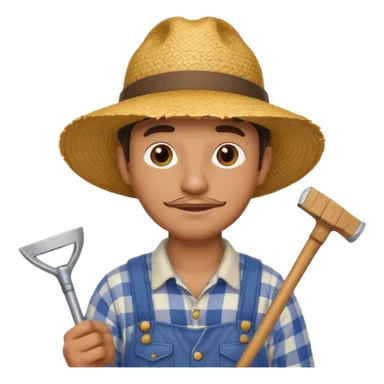 Farmer man – Straw hat, hoe on shoulder
 sticker