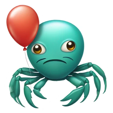 Crab holding a balloon sticker
