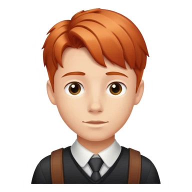 School boy with copper hair sticker