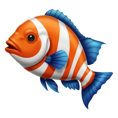 Poisson clown noir et blanc sticker
