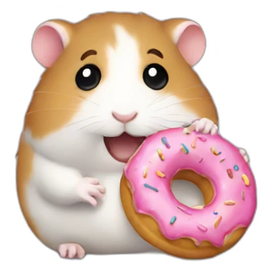 hamster eat choco donut sticker