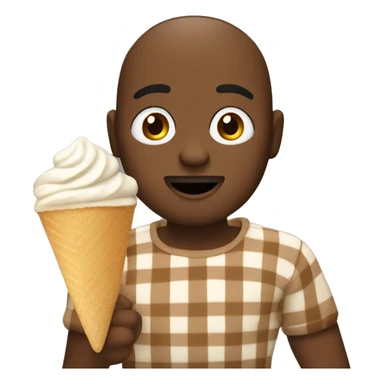 Persona de color marrón comiendo helado sticker