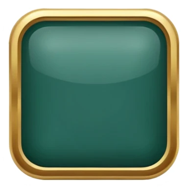 Blank dark Jade and gold edged rounded square icon button sticker
