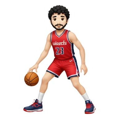 Curly hair short facial hair Washington Wizards Jersey white socks cover up the ankle legs and knees a right arm sleeve on your right arm sticker