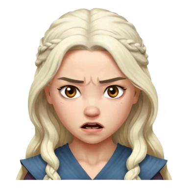 Daenerys Targaryen ANgry from Games of throne character face only younger sticker