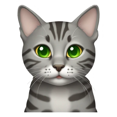 gray tabby cat full length with green eyes sticker