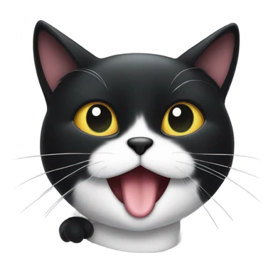 Black cat sticking his tounge out looking like he wants it with mischievous eyes sticker