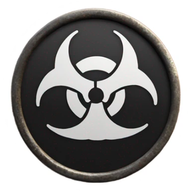 Biohazard symbol on a metal barrel sticker